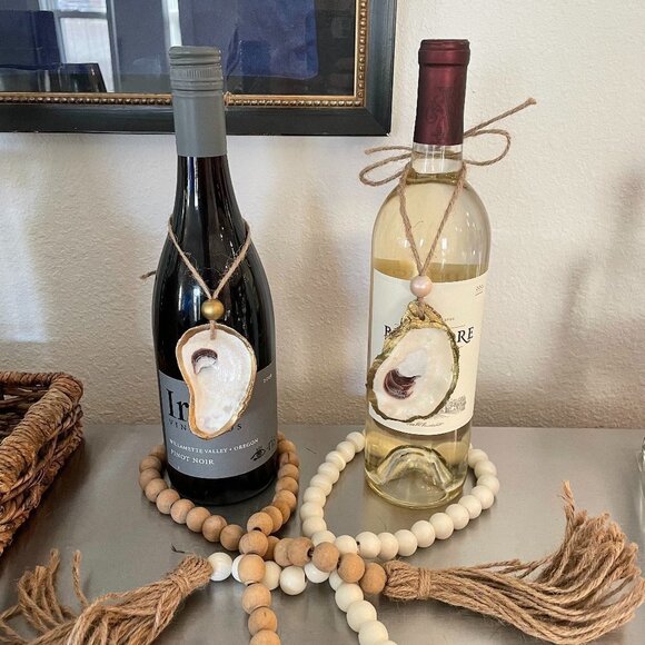 Oyster Shell Ornament / Wine Bottle Topper - Picture 2 of 7